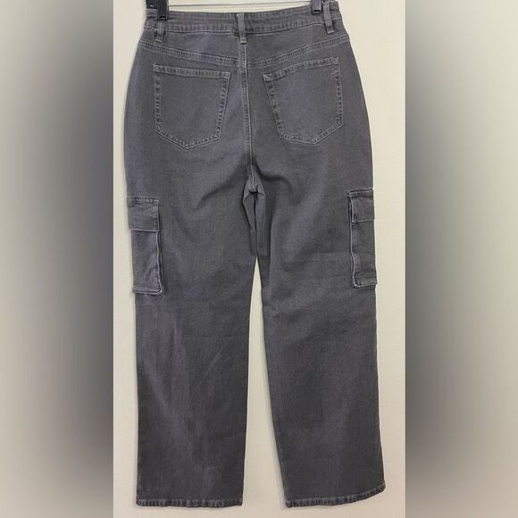 Hottopic Social Collision Grey Star Cargo Utility Pants Size 7 - Picture 14 of 16
